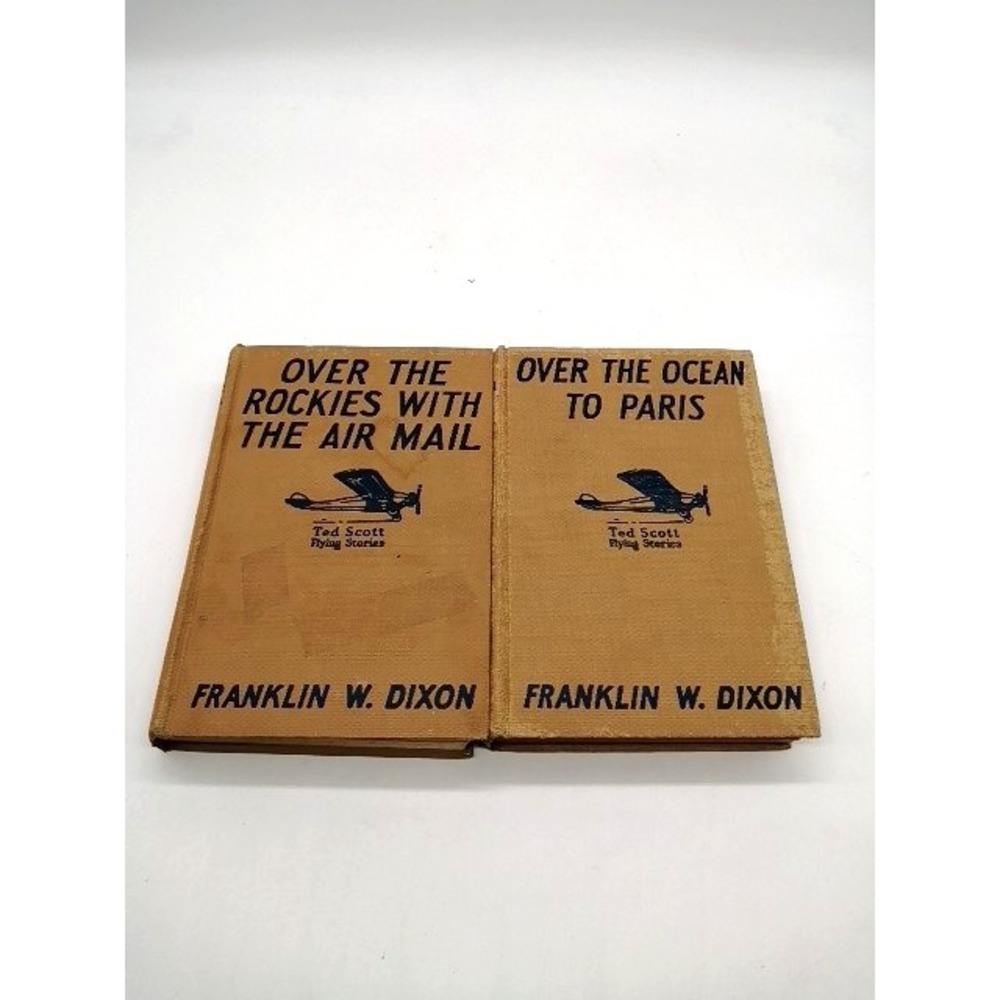 Ted Scott Flying Stories Lot of 2 Hardcover Books Franklin W. Dixon Aviation